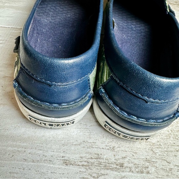 Cole Haan Nantucket Shoes Sz 8 1/2B Canvas Leather Seaside Preppy Loafers Palms - Picture 6 of 10